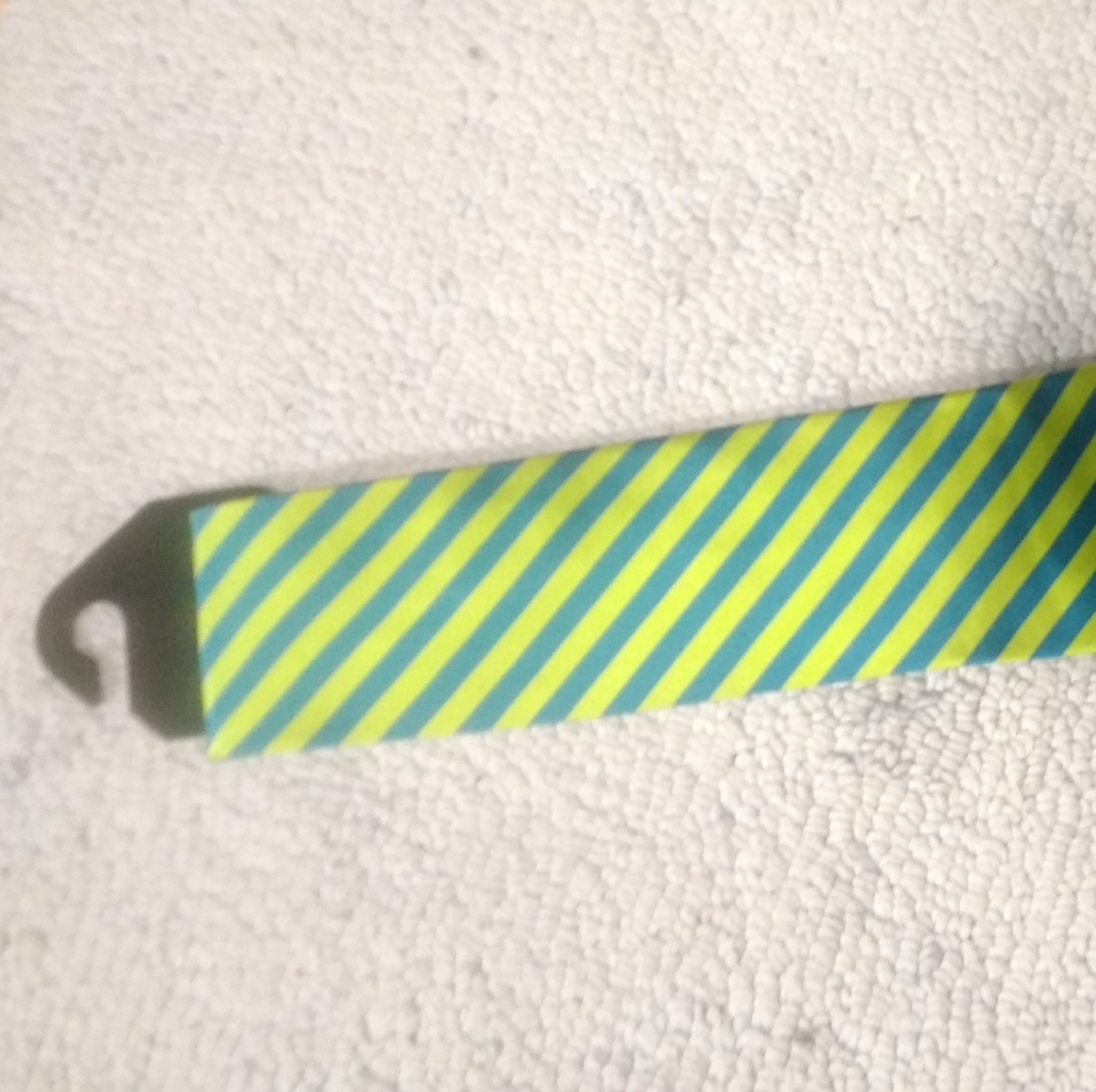 Blue and Green striped satin tie